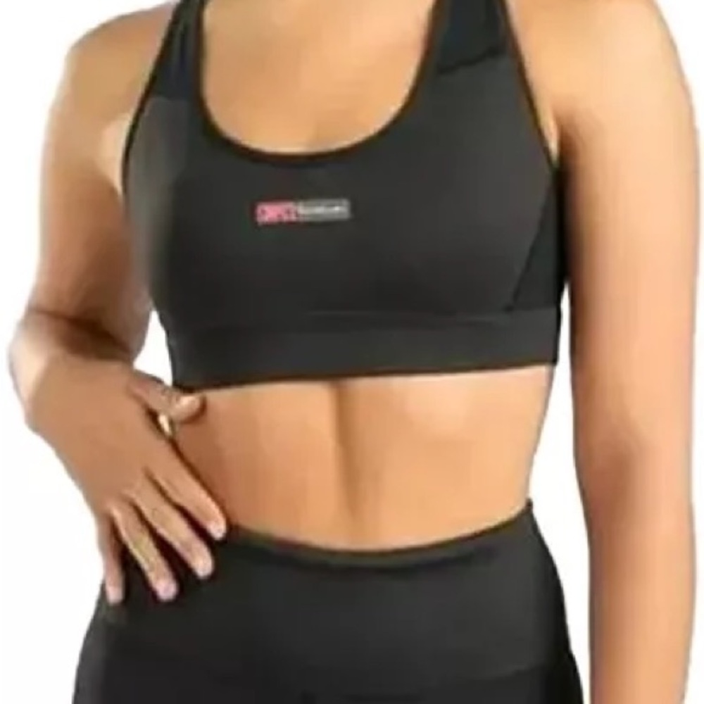 Reebok Black Luxe Bold Racer Sports Bra